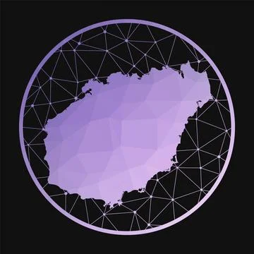 Hainan icon. Vector polygonal map of the island. Hainan icon in geometric s.. Illustrazione stock
