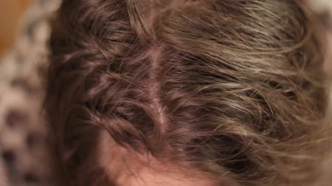 Hair Blower Drying Long Dark Hair Stock Footage 148658348