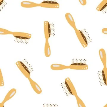 Hair brush icon seamless pattern background. Comb accessory vector illustrati Illustrazione stock