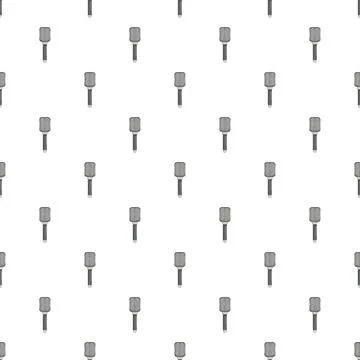 Hair brush pattern repeating on white background Illustrazione stock