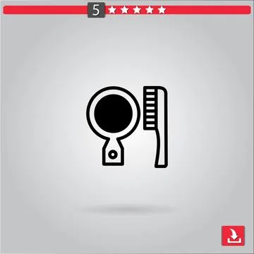 Hair brush vector icon Stock Illustration