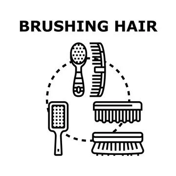 Hair brushing concept vector illustration tools Stock Illustration