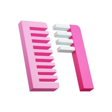 Hair Comb. 3d render illustration. Illustrazione stock