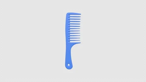 Hair Comb Rotating on a Transparent Background. Seamless Loop. Plastic Comb. 4K Stock Footage 301983232