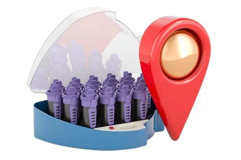 Hair curlers with map pointer, 3D rendering イラスト素材