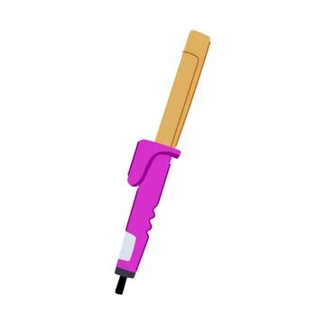Hair curling iron cartoon vector illustration Stock Illustration