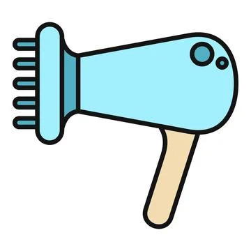 Hair dryer with diffuser attachment for styling curls Illustration