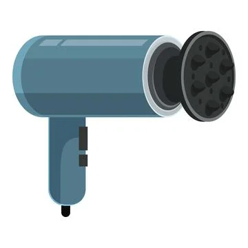 Hair dryer with diffuser attachment for voluminous hair styling Illustrazione stock