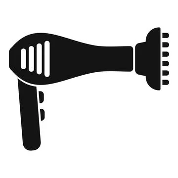 Hair dryer with diffuser nozzle for styling icon Illustration