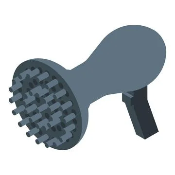 Hair dryer diffuser spreading hot air for voluminous hairstyle Stock Illustration