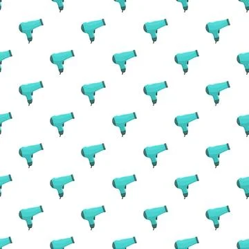 Hair dryer flat design pattern for beauty background Stock Illustration