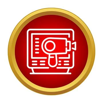 Hair dryer icon on computer screen displaying salon services 库存插图