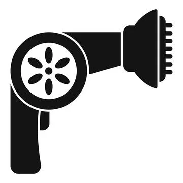 Hair dryer icon with diffuser styling wavy hair Stock Illustration