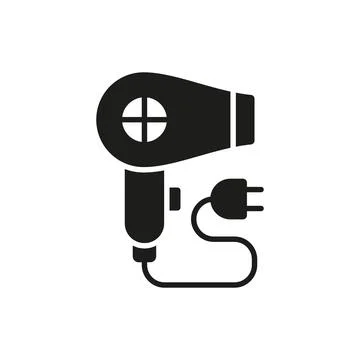 Hair dryer icon vector basic design simple Stock Illustration