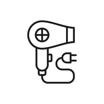 Hair dryer icon vector basic design simple Stock Illustration