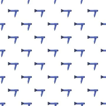 Hair dryer pattern repeating blue beauty salon background イラスト素材
