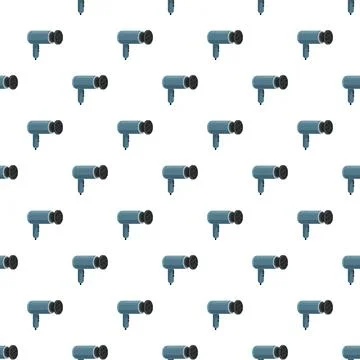 Hair dryer pattern repeating on white background Stock Illustration
