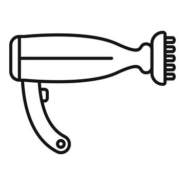 Hair drying appliance with diffuser line art Stock Illustration
