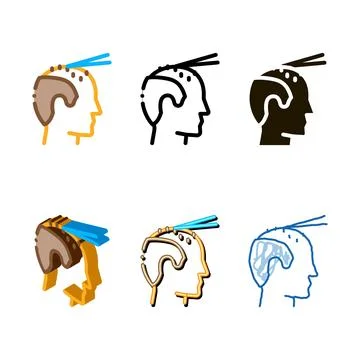 Hair extension variants icon vector outline Stock Illustration