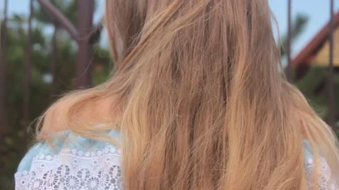 Hair flapping in the wind Video stock 80462593
