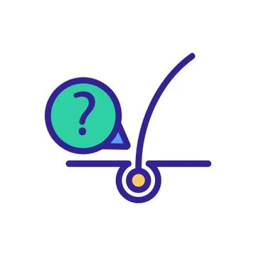 Hair growth problem icon vector outline illustration Stock Illustration