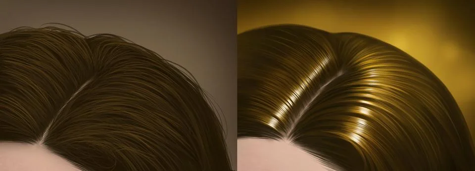 Hair problem - The difference between before and after Tangle hair problems a Stock Illustration