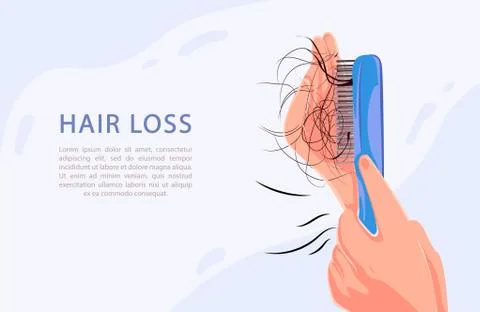 Hair problems hand with a comb fallout Stock Illustration