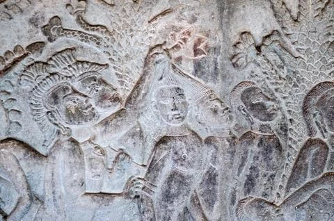 Hair pulling Hell, Angkor Wat Stock Photos