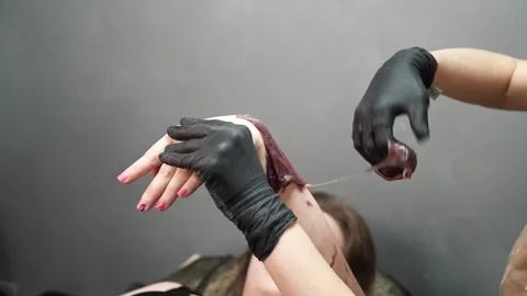 Hair removal with sugar paste Stock Footage 266153845