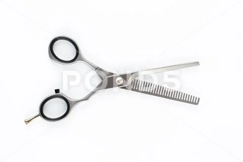 Hair scissor, cutter and trimmer on white backgroun Stock Photos