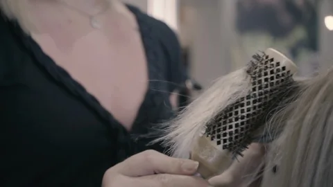 Hair set with a brush Stock Footage 87745818