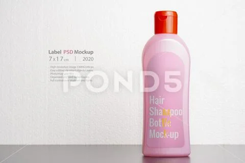 Hair shampoo bottle in front of  light gray background mock-up series PSD-Vorlage