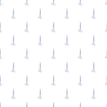 Hair shears pattern forming a seamless background Stock Illustration