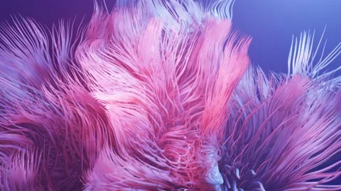 Hair simulation. Volumetric lights. Live curls underwater like fur or multi Stock Footage 201218858