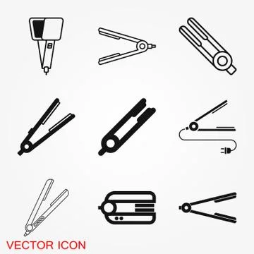Hair straighten icon. Female accessories icons for mobile concept and logo Stock Illustration