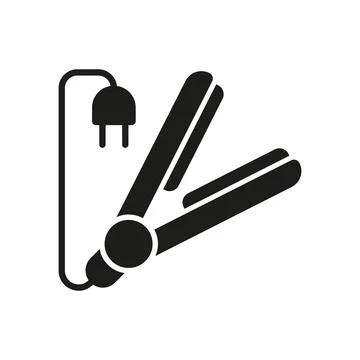 Hair straightener icon vector basic design simple and modern Stock Illustration