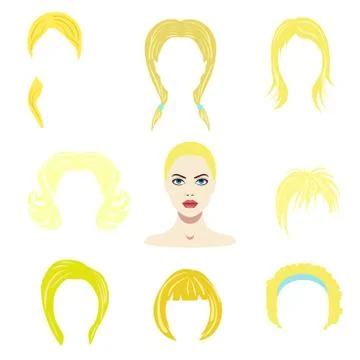 Hair styles collection vector Stock Illustration