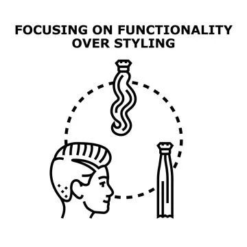 Hair styling choice prioritizing functionality over aesthetics Ilustração Stock