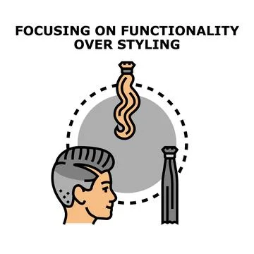 Hair styling choice prioritizing functionality over aesthetics Stock Illustration