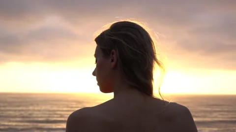 Hair in the Sunset Stock Footage 54228424