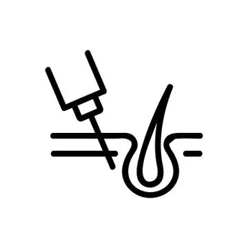 Hair transplant icon vector. Isolated contour symbol illustration Stock Illustration