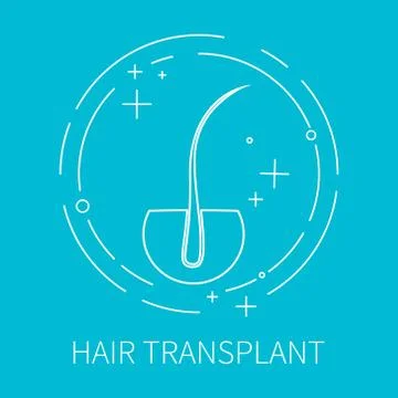 Hair transplant outlined icon Stock Illustration
