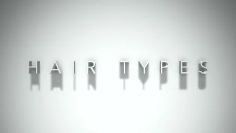 Hair types 3D title animation with shadows on a white background Stock Footage 297819840