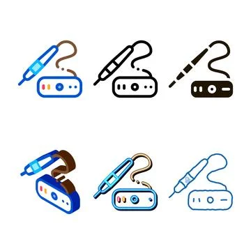 Hair variations extent tool icon vector outline Ilustração Stock