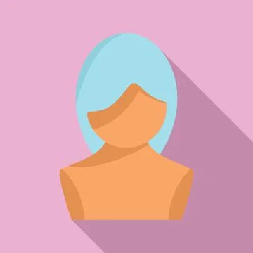 Hair wig icon flat vector. Head style Stock Illustration