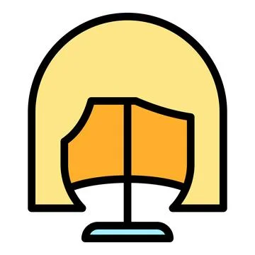 Hair wig icon vector flat Stock Illustration