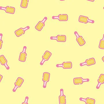 Hairbrush hygiene vector seamless pattern Stock Illustration