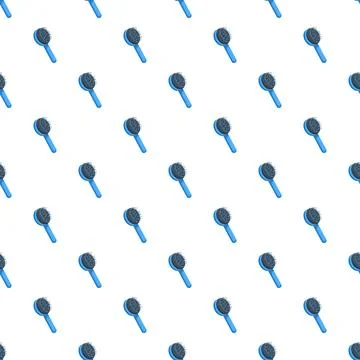 Hairbrush pattern repeating on white background Illustration