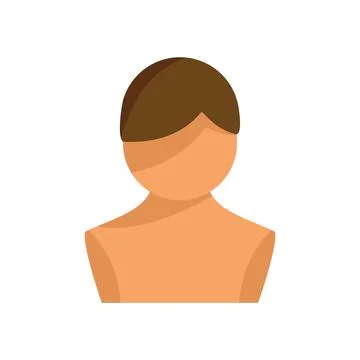Haircut wig icon flat vector. Long head Stock Illustration