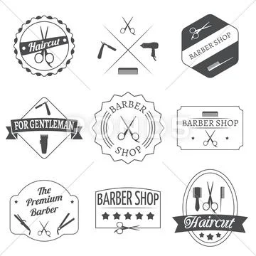 Hairdresser label set Stock Illustration